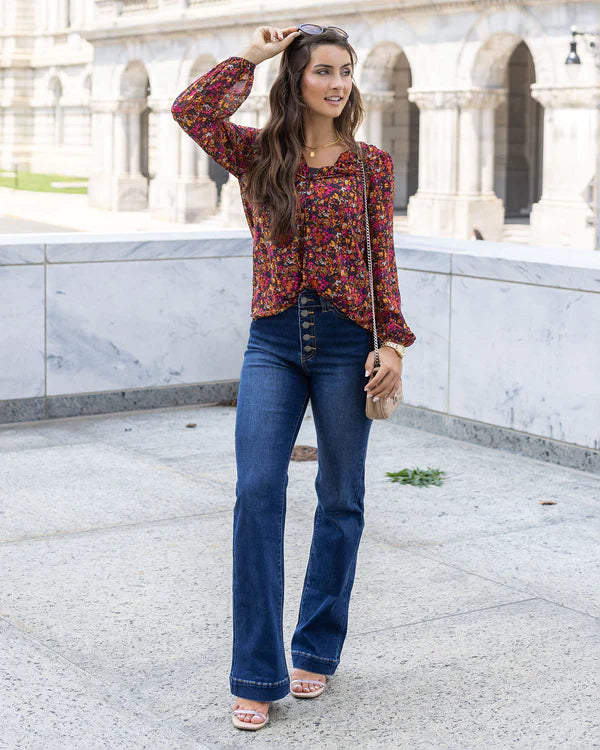 button fly flare denim SALE