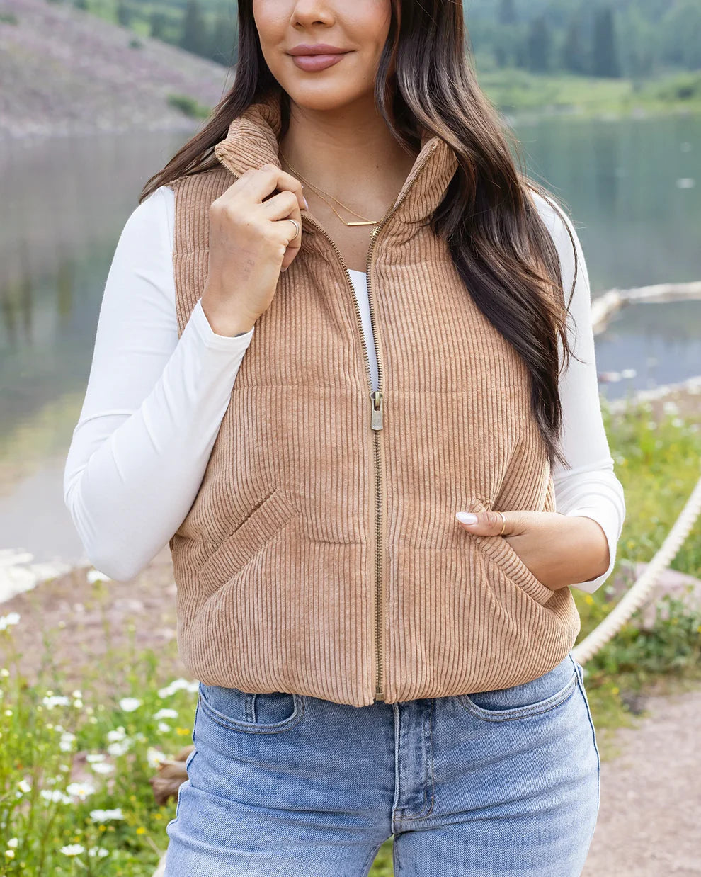 Camel Puffer Vest