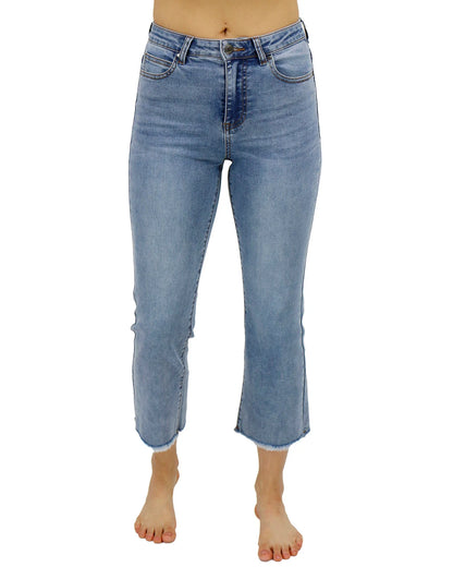 Crop Flare Denim in Medium Standard Wash SALE