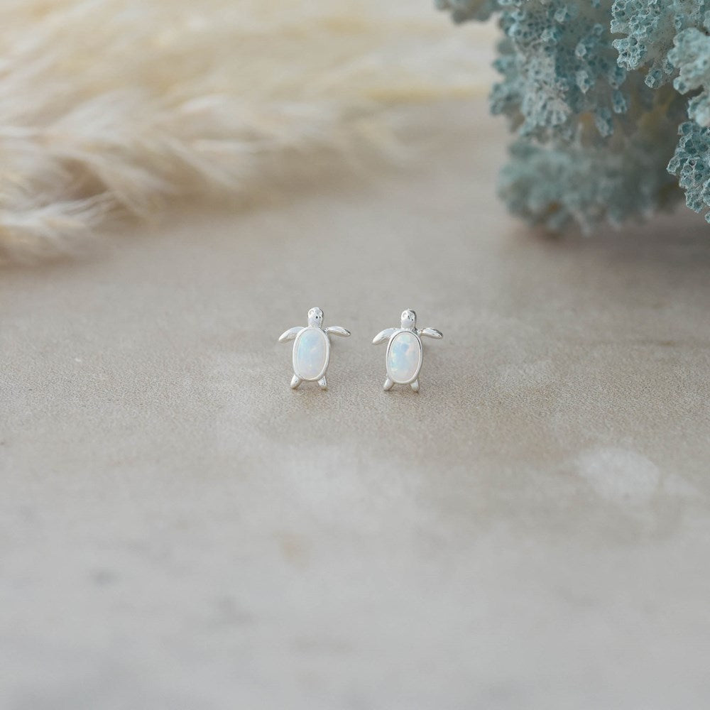Maui Studs - White Opalite