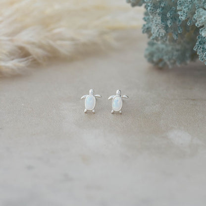 Maui Studs - White Opalite