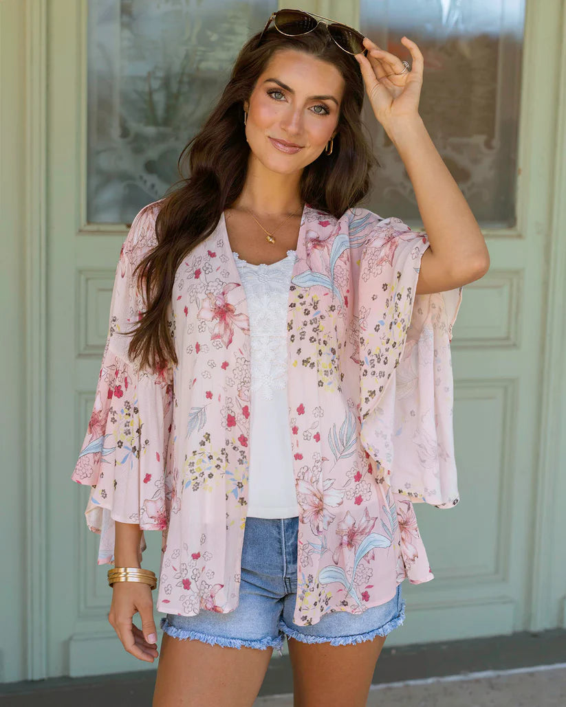 Fairytale Gardens Ruffle Kimono