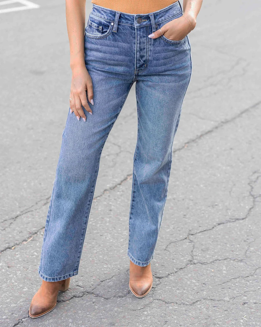 Stretch Mix 90's Jeans in Mid-Wash SALE