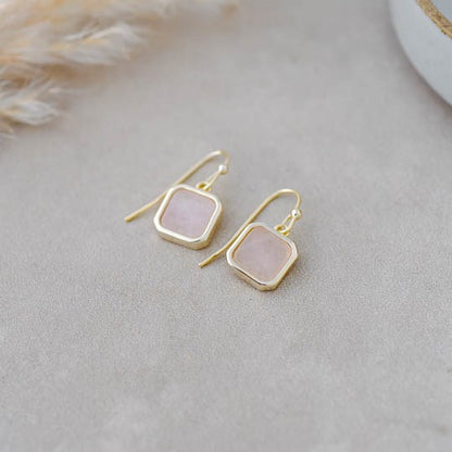 Florence Earrings - Rose Quartz