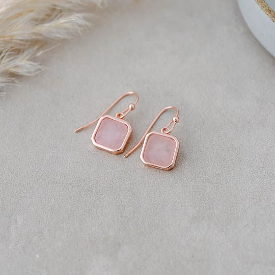 Florence Earrings - Rose Quartz