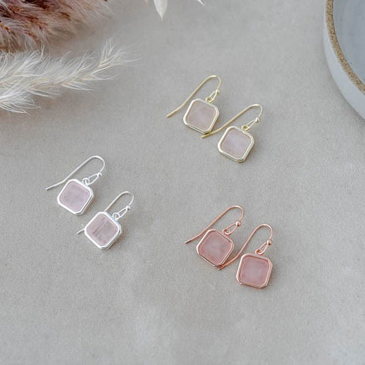 Florence Earrings - Rose Quartz