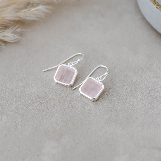 Florence Earrings - Rose Quartz
