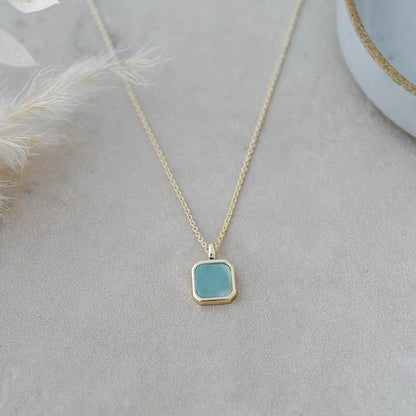 Florence Square Necklace - Amazonite