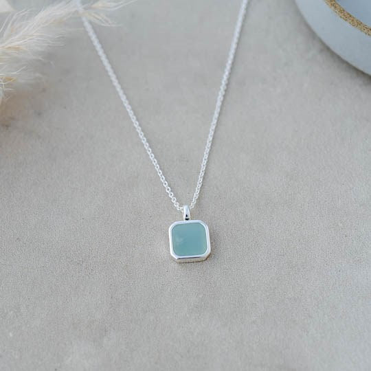 Florence Square Necklace - Amazonite