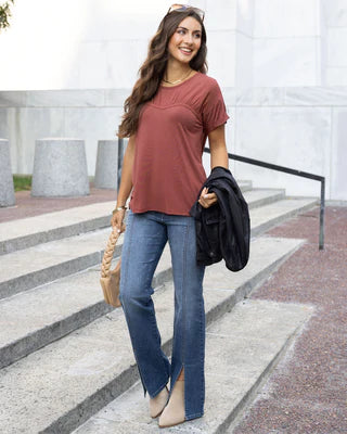 front slit jeans