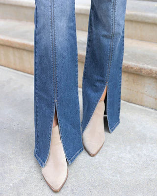 front slit jeans