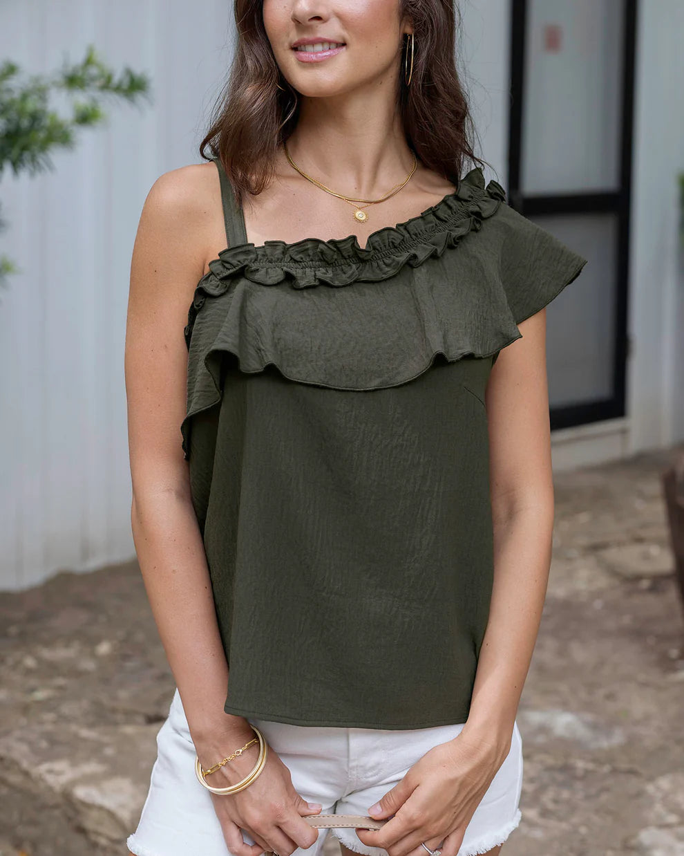Havana One Shoulder Ruffle Top