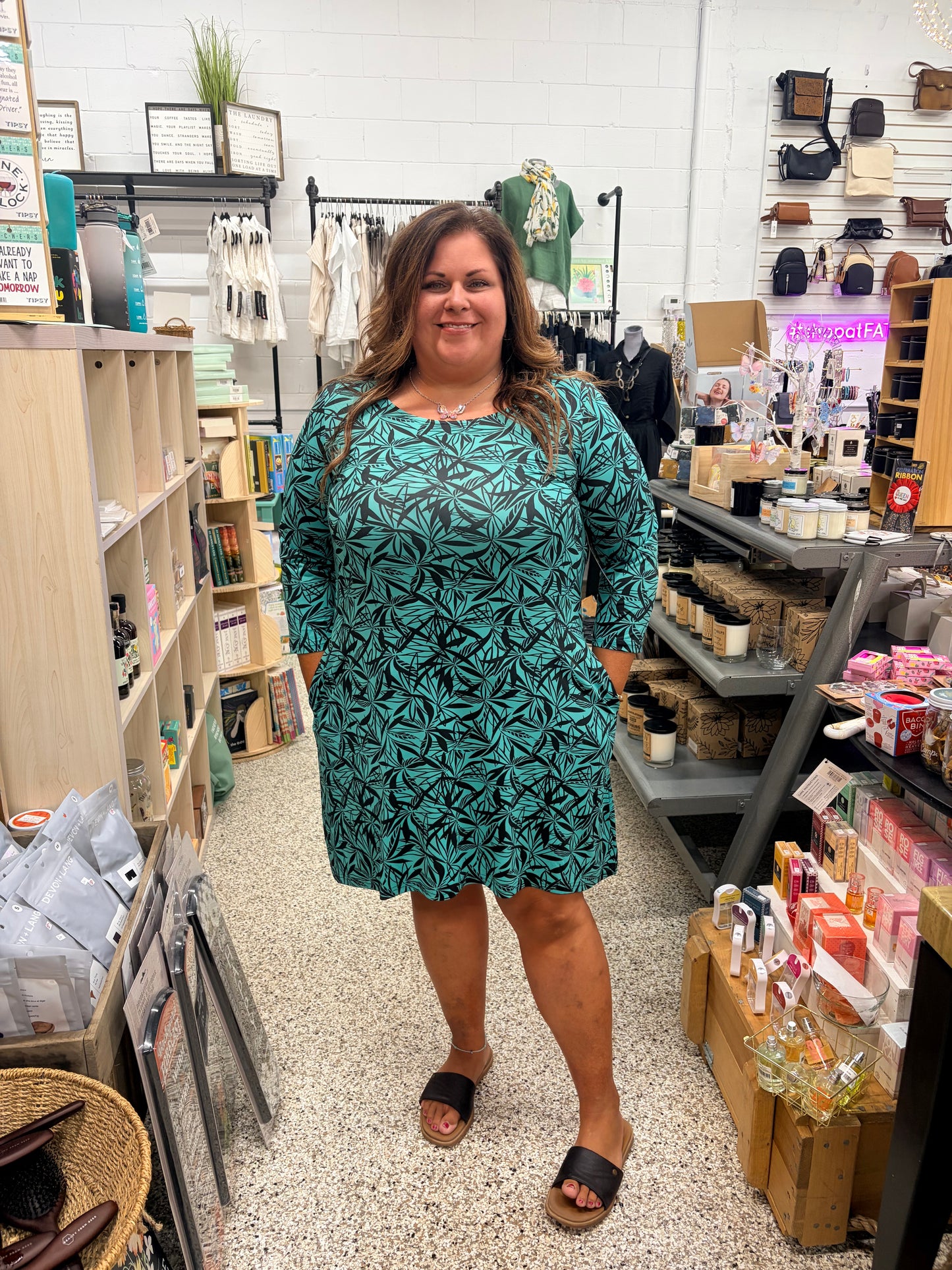 3/4 Sleeve Sunrise Dress