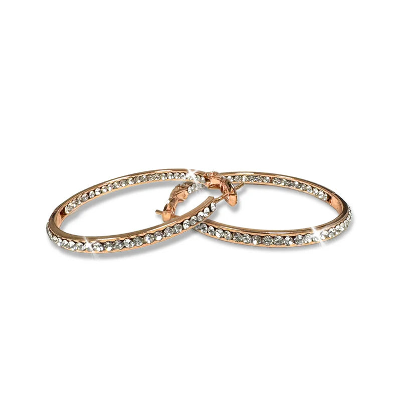 Earring 30mm Round Crystal Hoop Earrings
