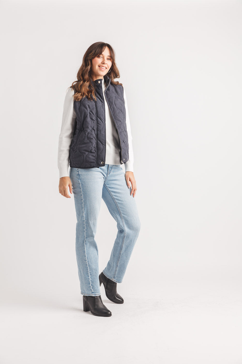 Quilted Zip Vest w/ Pockets