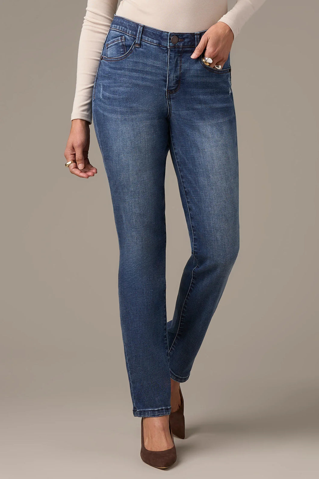 Sawyer Mid-Rise Straight Leg Jeans in Indigo Artisanal Wash P2561WE1D