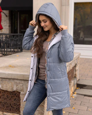 longline hooded puffer jacket SALE