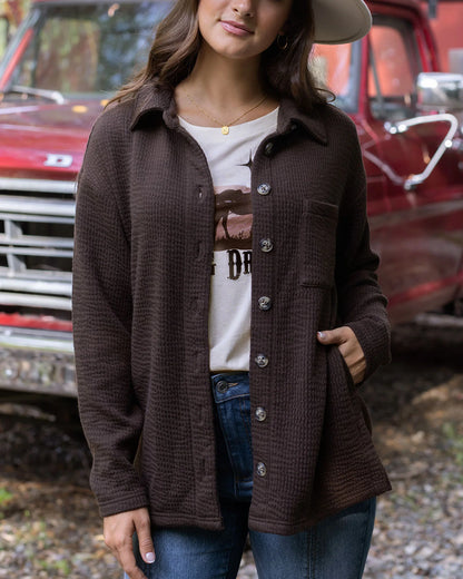luxe ribbed shacket SALE