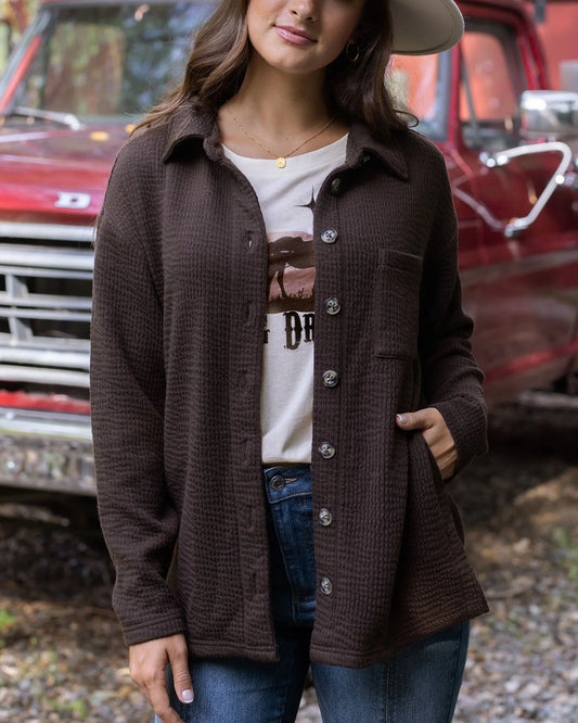 luxe ribbed shacket SALE