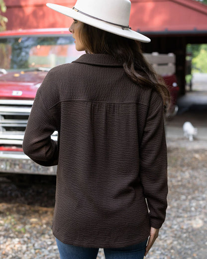 luxe ribbed shacket SALE