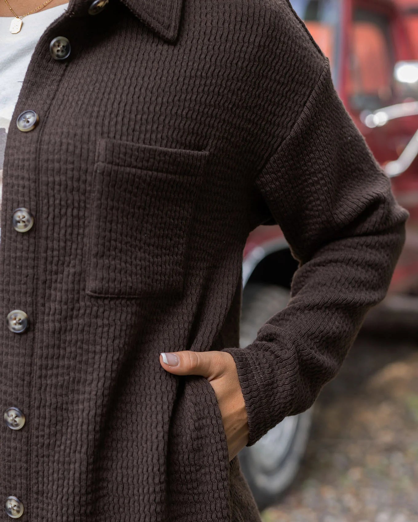 luxe ribbed shacket SALE