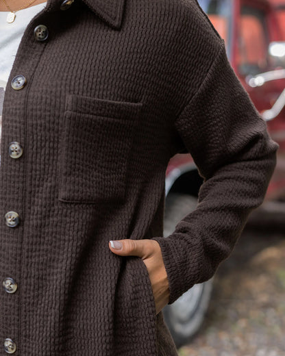 luxe ribbed shacket SALE