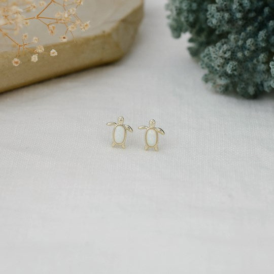 Maui Studs - White Opalite
