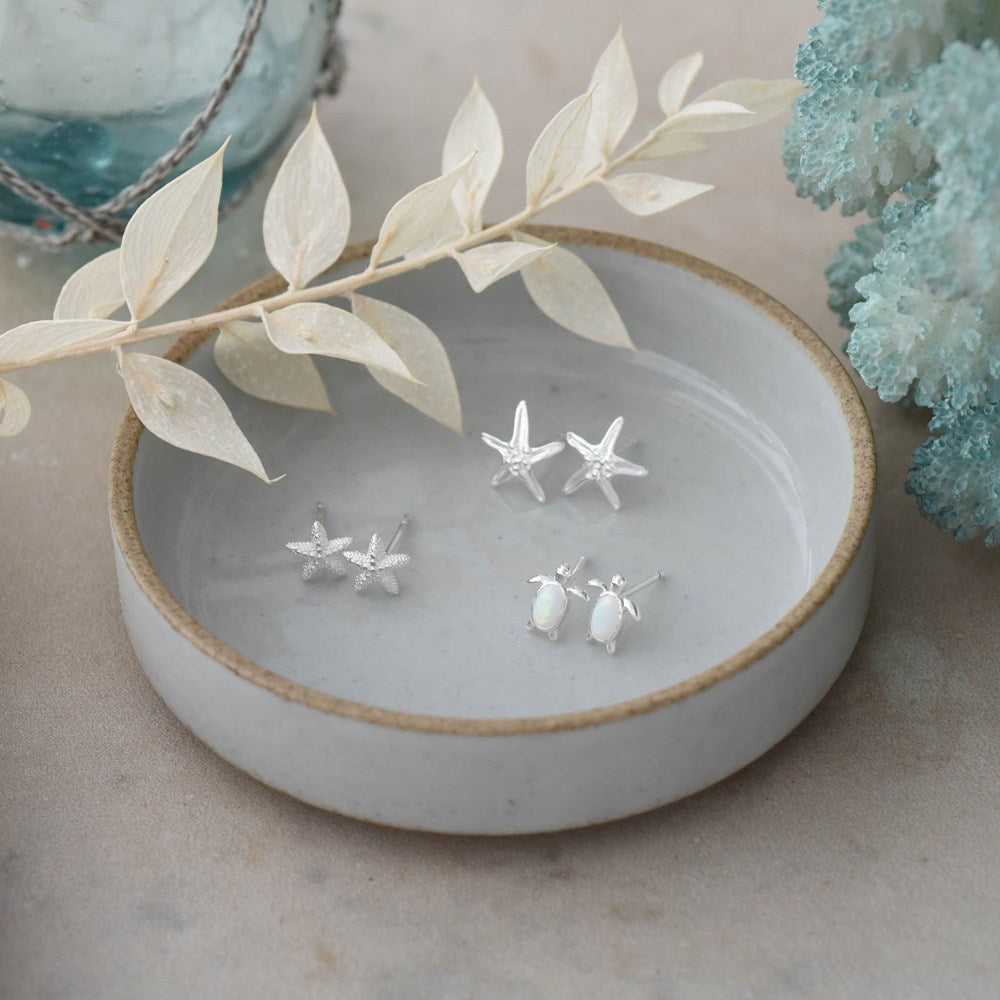 Maui Studs - White Opalite