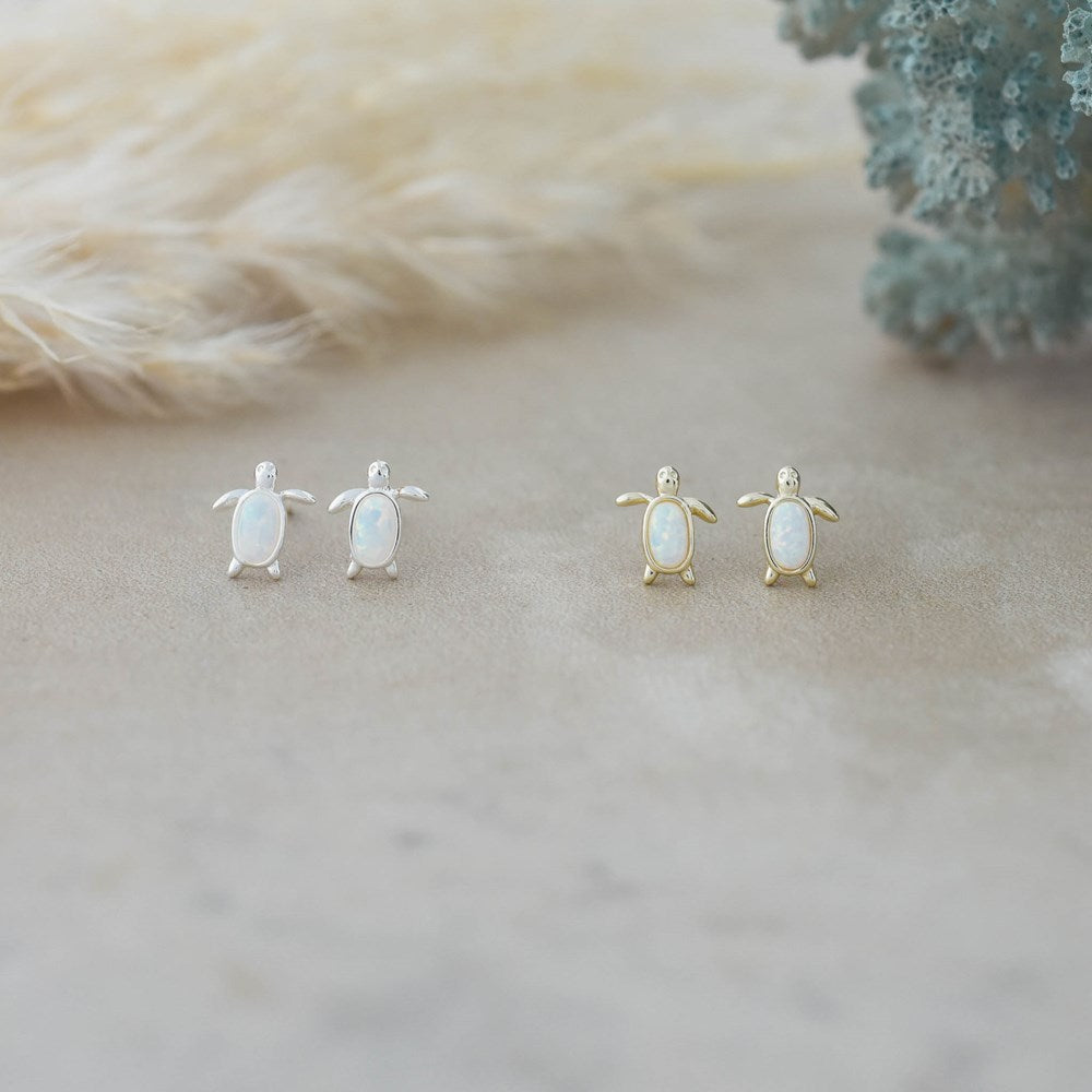 Maui Studs - White Opalite