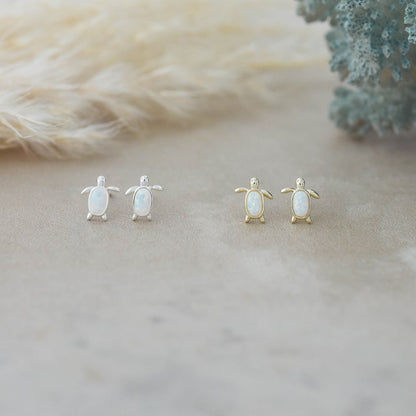 Maui Studs - White Opalite