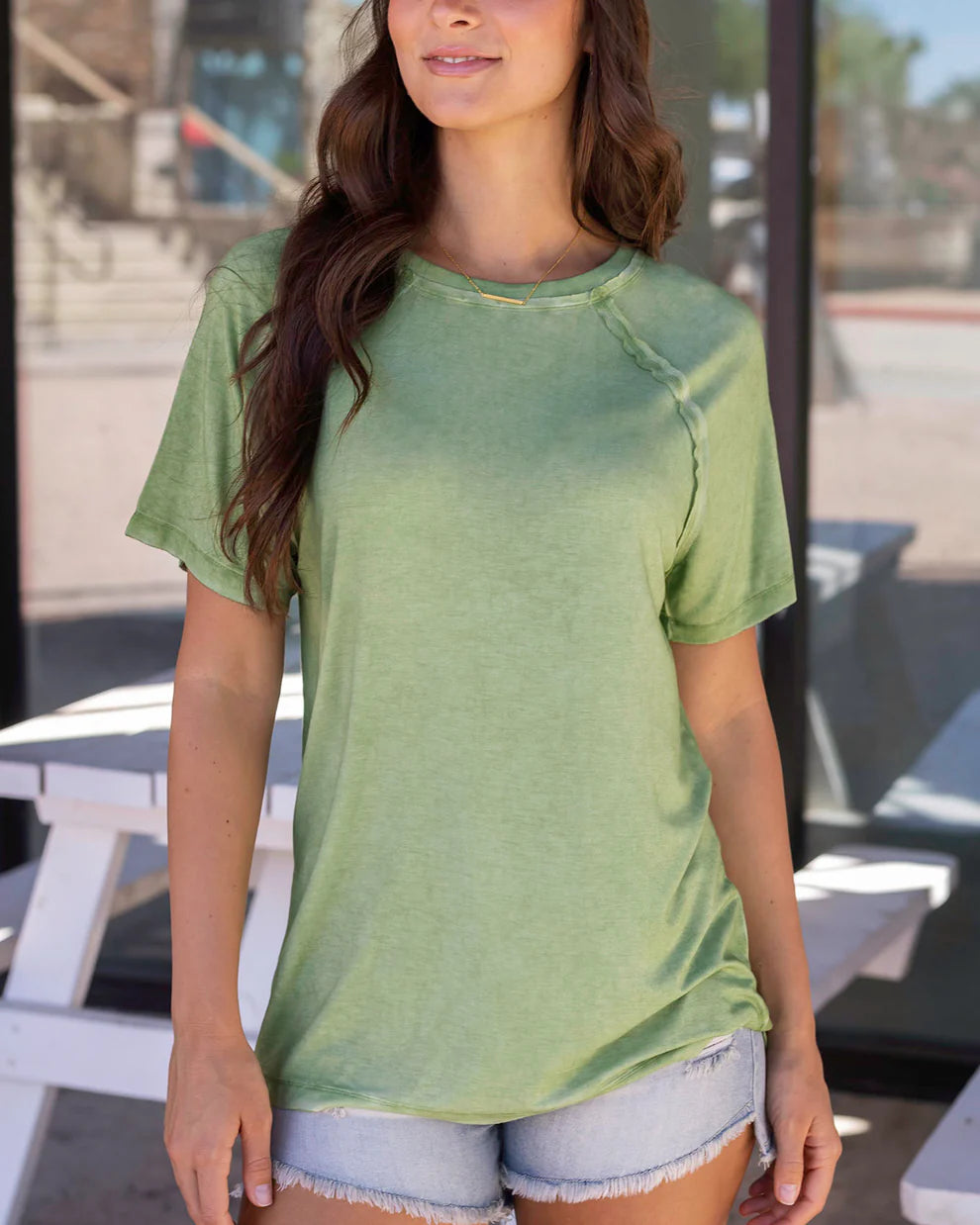 Mineral Washed Raglan Tee