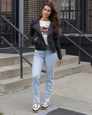move free leather-like moto jacket