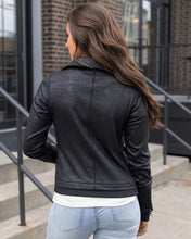 Load image into Gallery viewer, move free leather-like moto jacket
