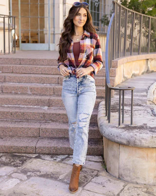 Northern Plaid Flannel Top
