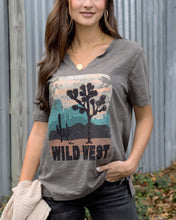Load image into Gallery viewer, notched neck washed &amp; worn graphic tee

