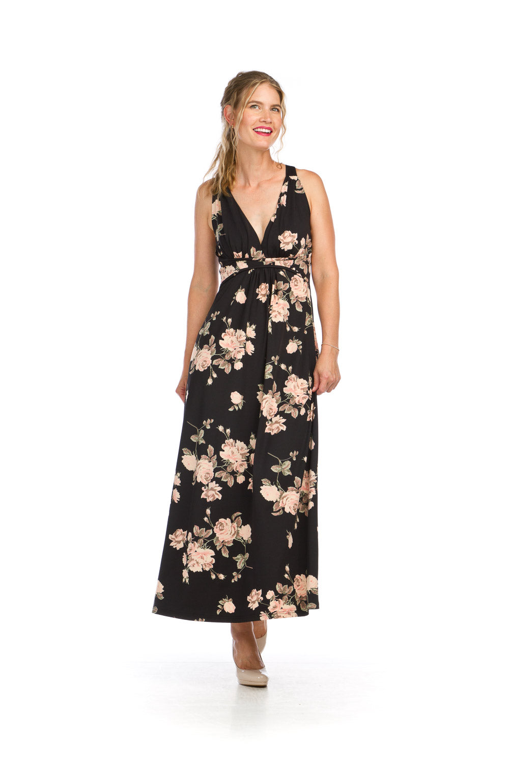 Print Stretch Grecian Dress