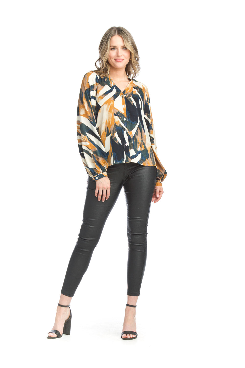 Abstract Button Front Blouse SALE