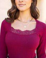 Load image into Gallery viewer, perfect fit lace ribbed top
