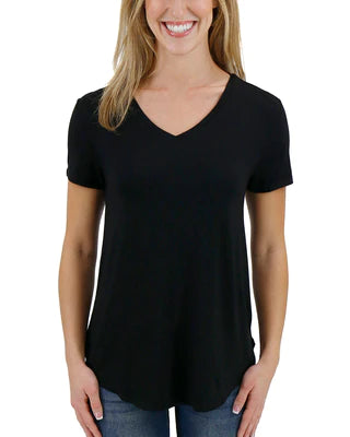Perfect V-Neck Solid Black SALE