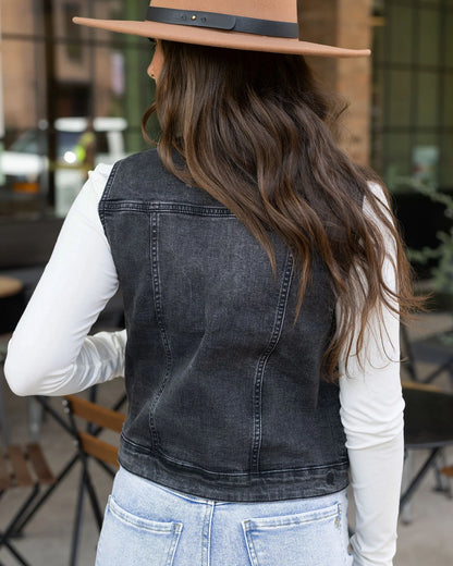 Repurposed Denim Vest-Black SALE