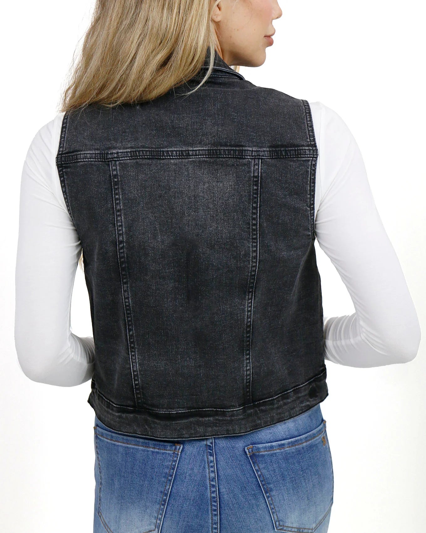 Repurposed Denim Vest-Black SALE