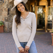 Load image into Gallery viewer, Ribbed Henley Sweater
