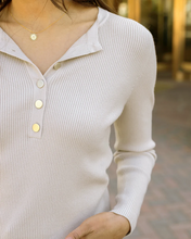 Load image into Gallery viewer, Ribbed Henley Sweater
