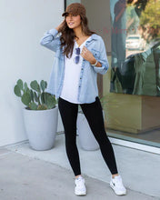 Load image into Gallery viewer, stretch chambray button up
