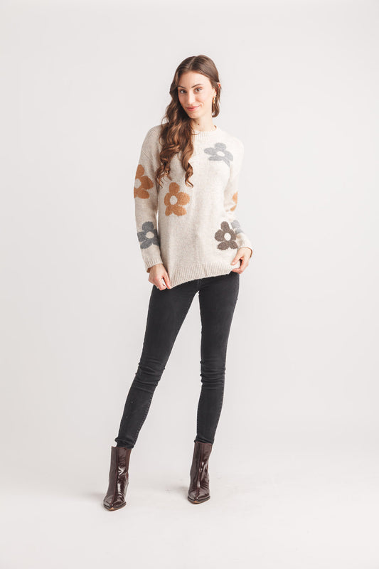 Daisy Flower Knit Sweater