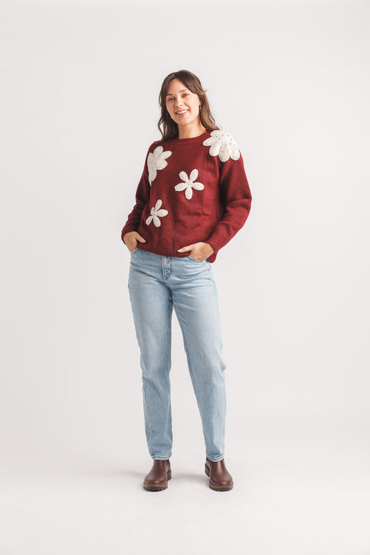 Crochet Floral Sweater