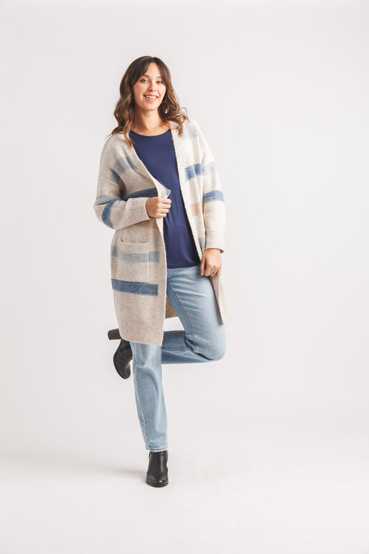 Heathered Striped Cardigan