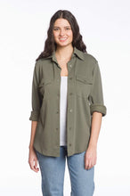 Load image into Gallery viewer, Long Sleeve Button-Up Fleece Shirt Jacket with Chest Pockets
