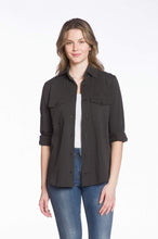 Load image into Gallery viewer, Long Sleeve Button-Up Fleece Shirt Jacket with Chest Pockets
