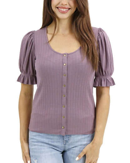 Scoop Neck Puff Sleeve Top SALE